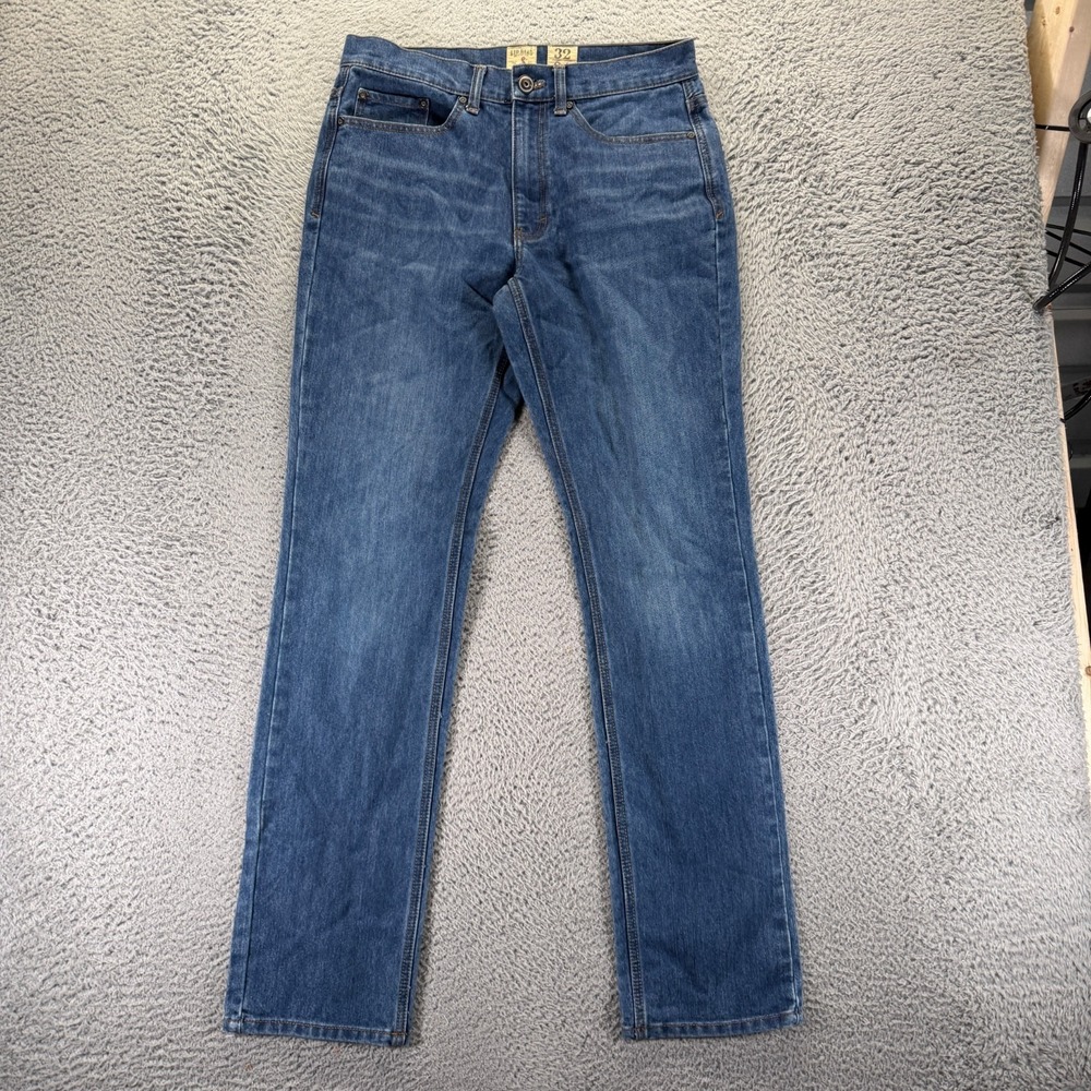 Redhead Jeans Mens 32x34 Blue Cotton Denim Straight Leg Workwear Travel Stretch